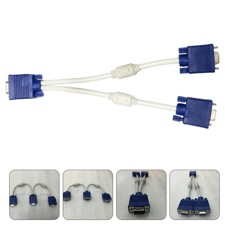 GALPADA VGA Splitter Cable Male to Two Female Adapter Dual Monitor Output 0.3M 2pcs - Image 3